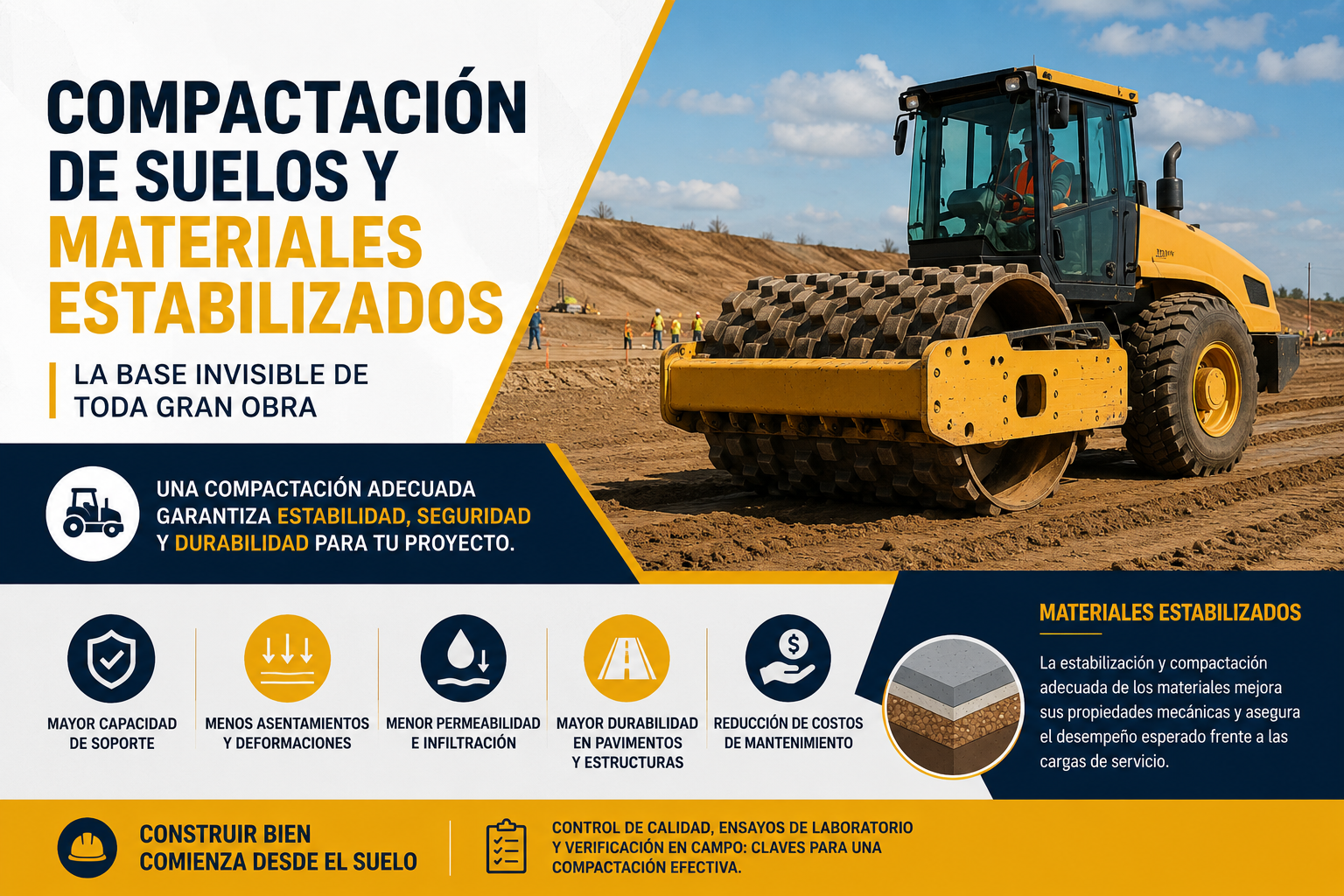 Compactación y estabilidad en construcción