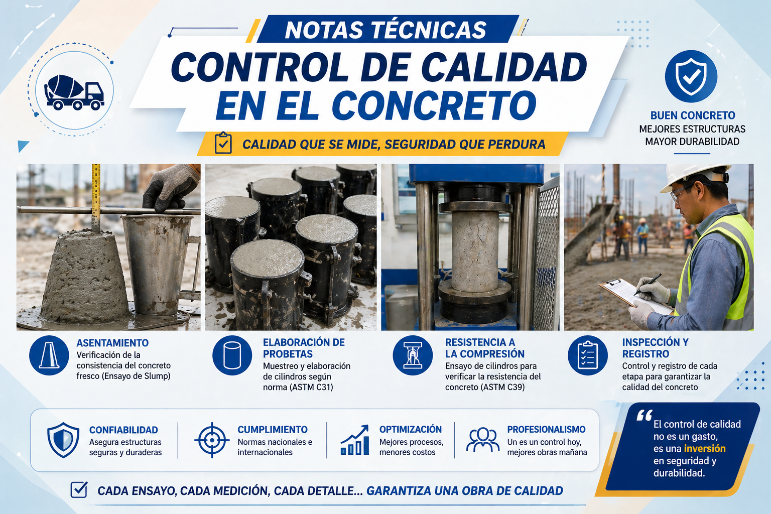 Notas técnicas, control de calidad en el concreto