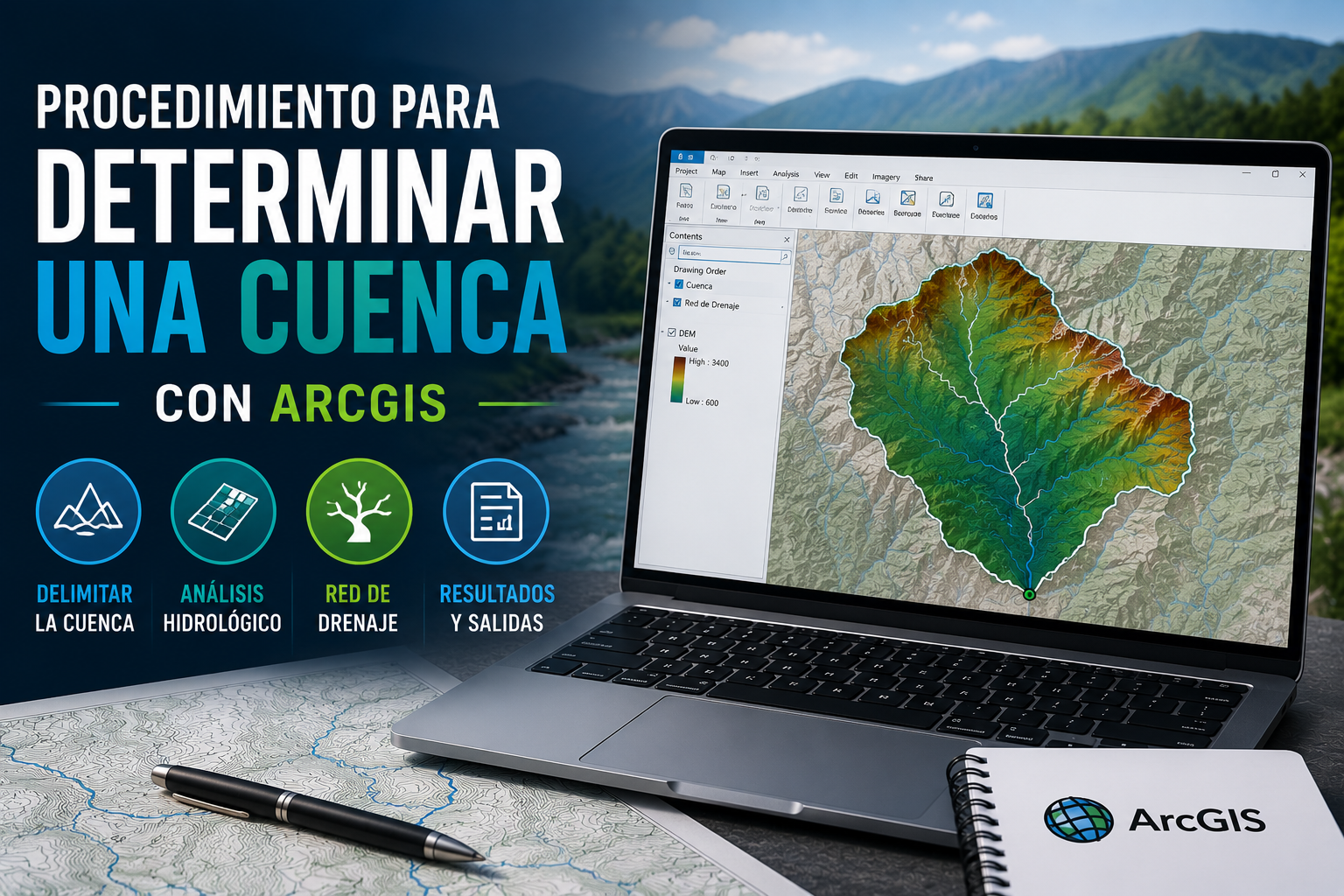 Procedimiento de cuenca con ArcGIS