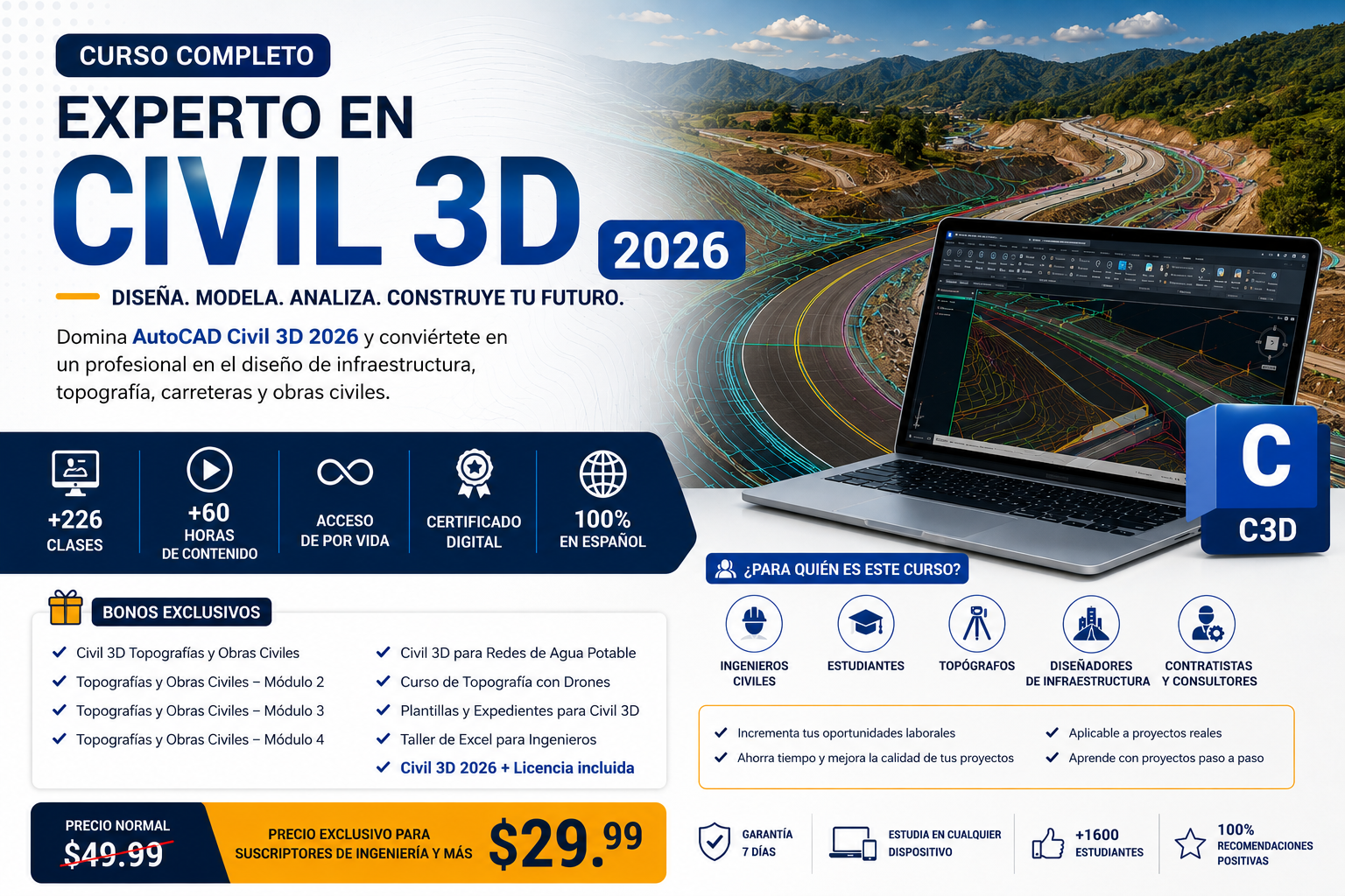 Curso completo de Civil 3D 2026