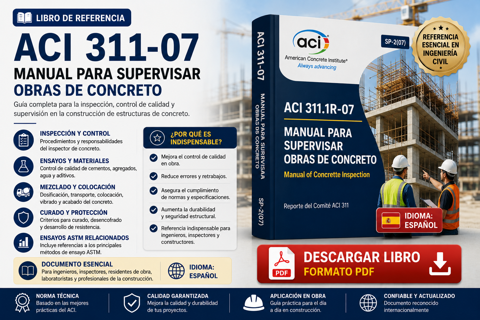 ACI 311-07 Manual para Supervisar Obras de Concreto