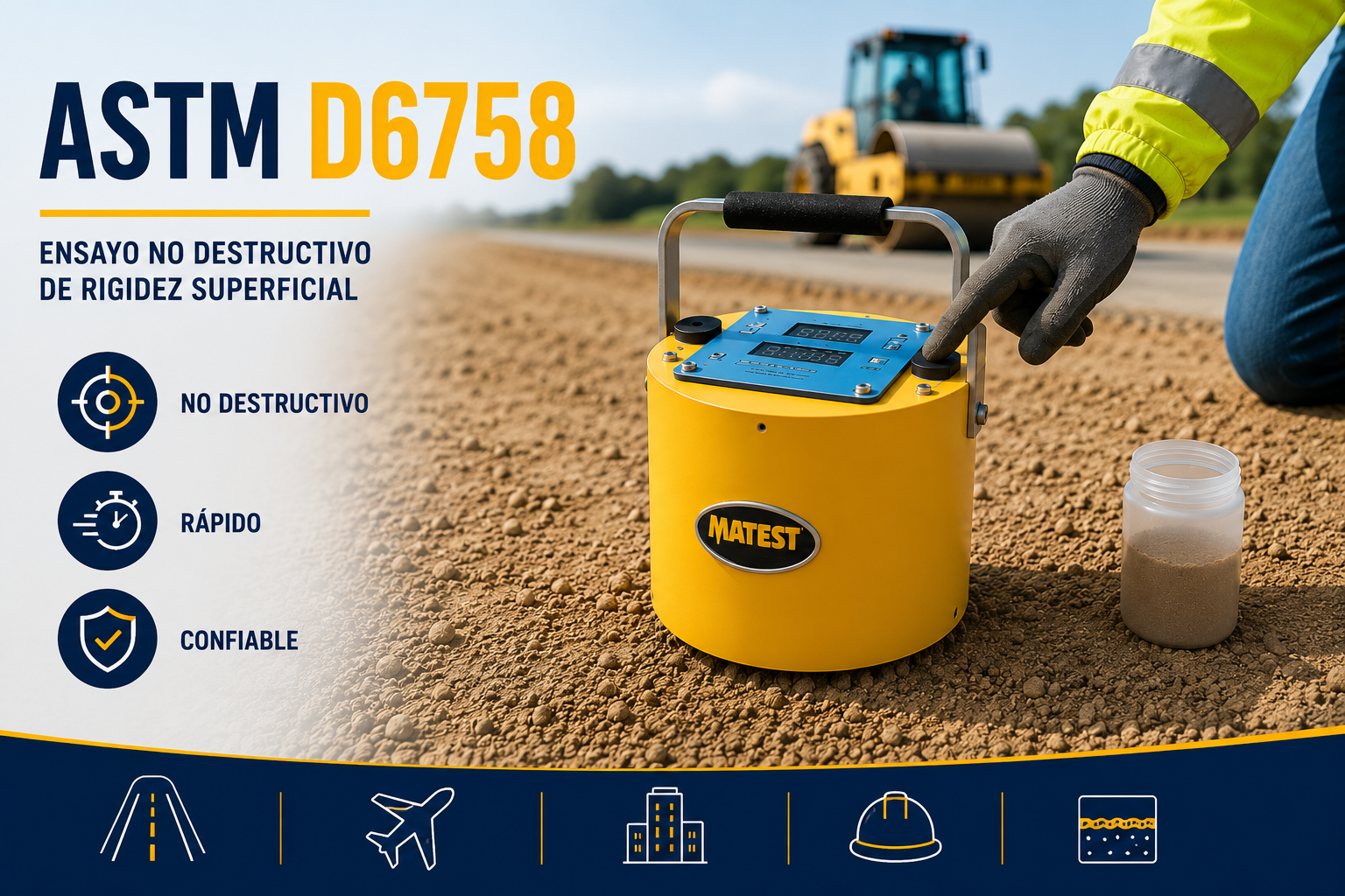 ASTM D6758. Ensayo no destructivo de rigidez superficial