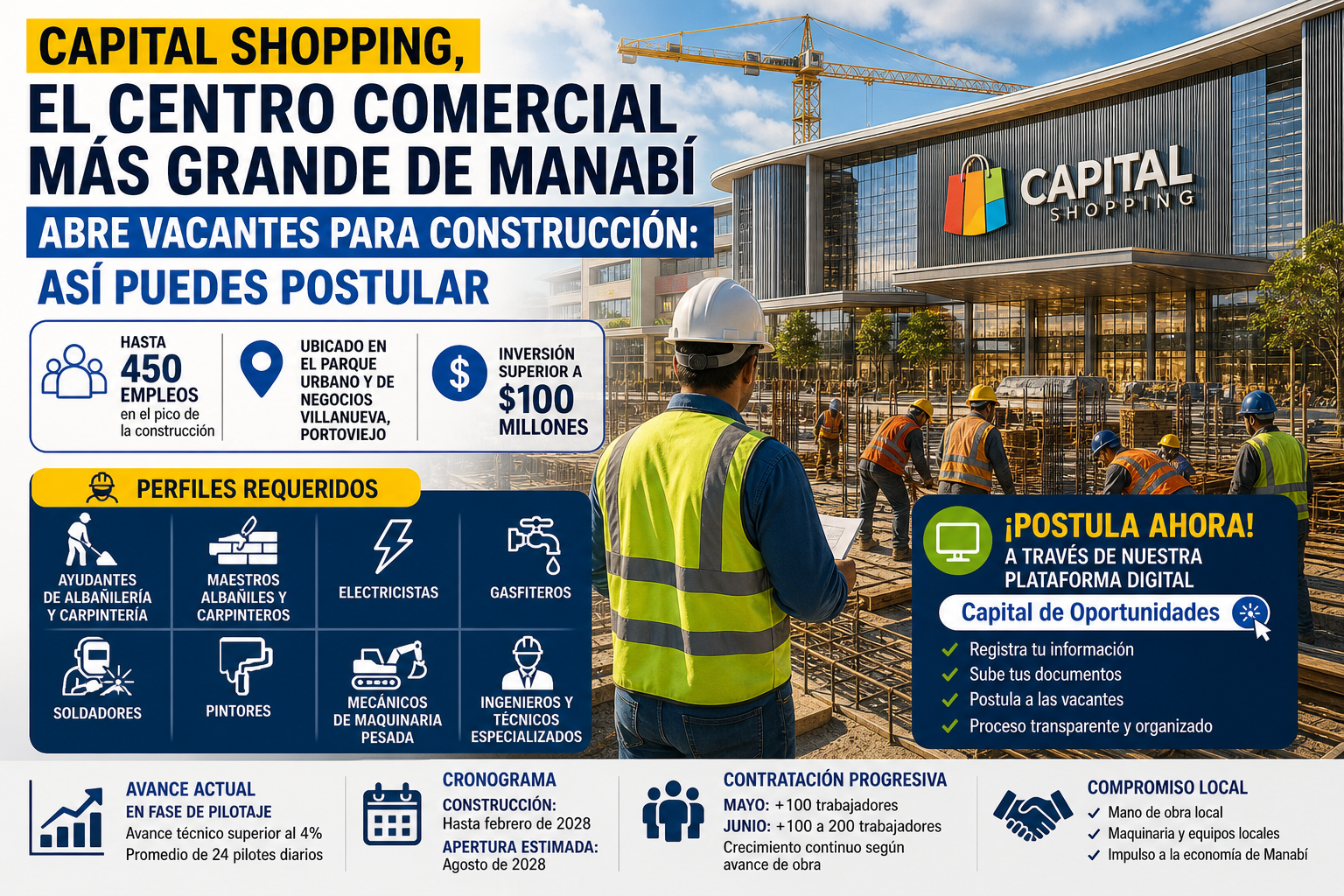 Capital Shopping abre vacantes en Portoviejo