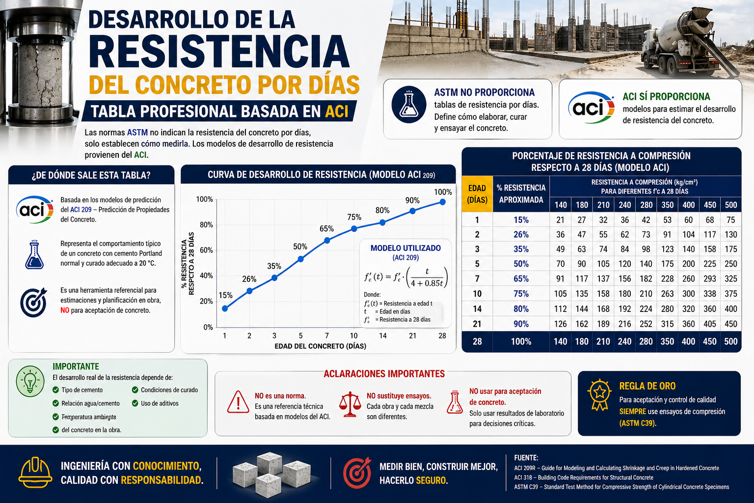 Desarrollo de resistencia del concreto