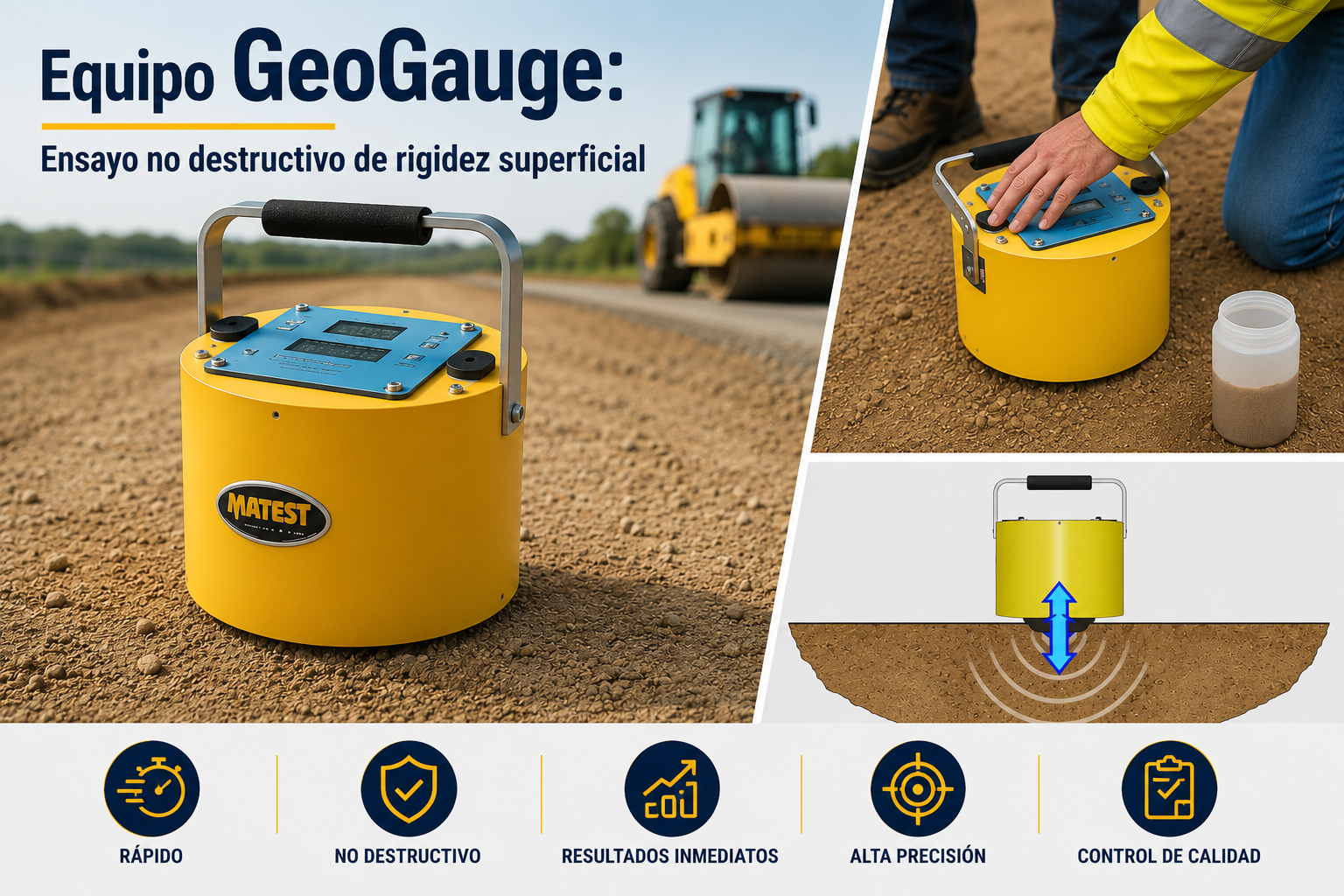 Equipo GeoGauge para pruebas de suelo