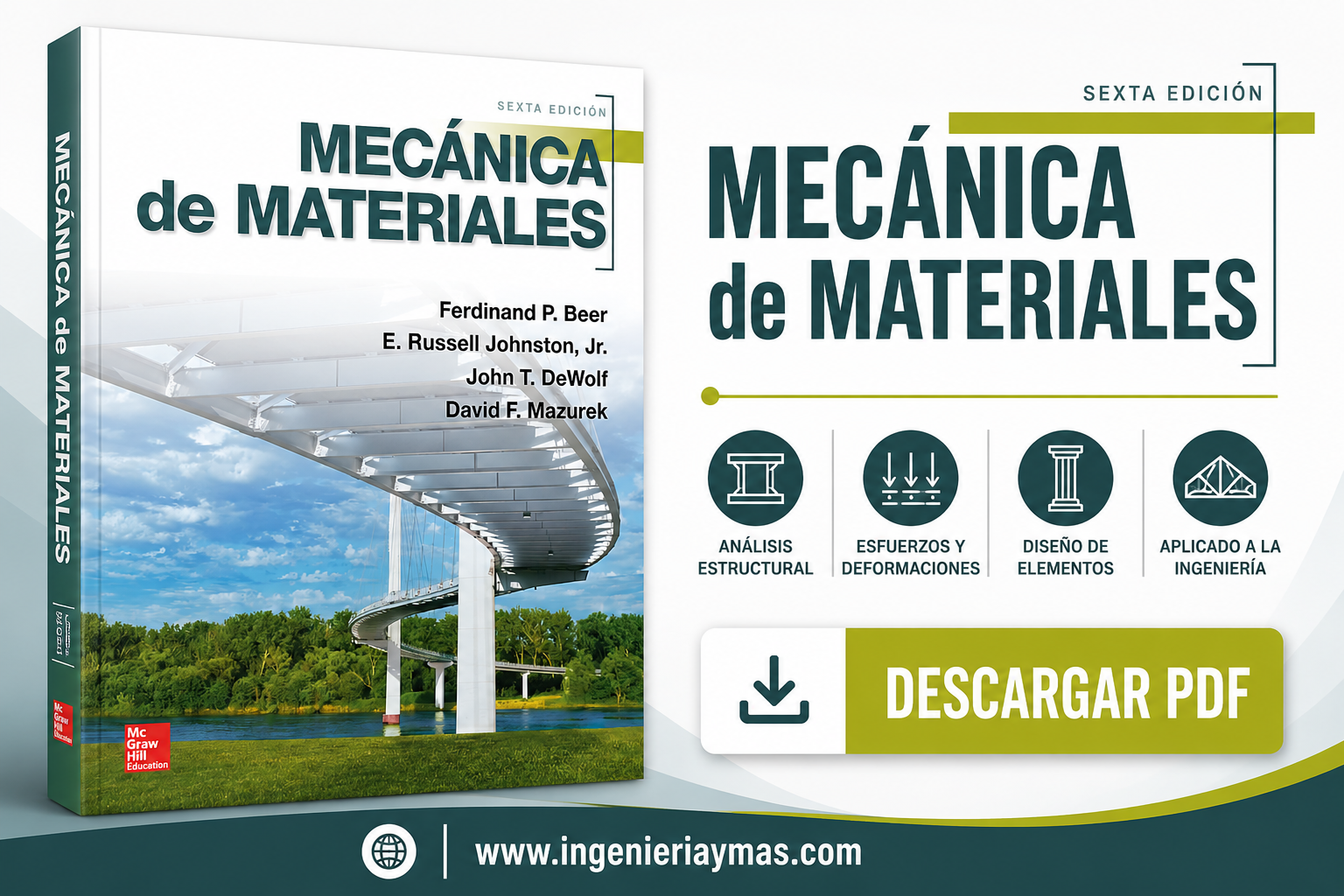 Mecánica de Materiales (6.ª Edición) – Ferdinand P. Beer, E. Russell Johnston Jr., John T. DeWolf y David F. Mazurek
