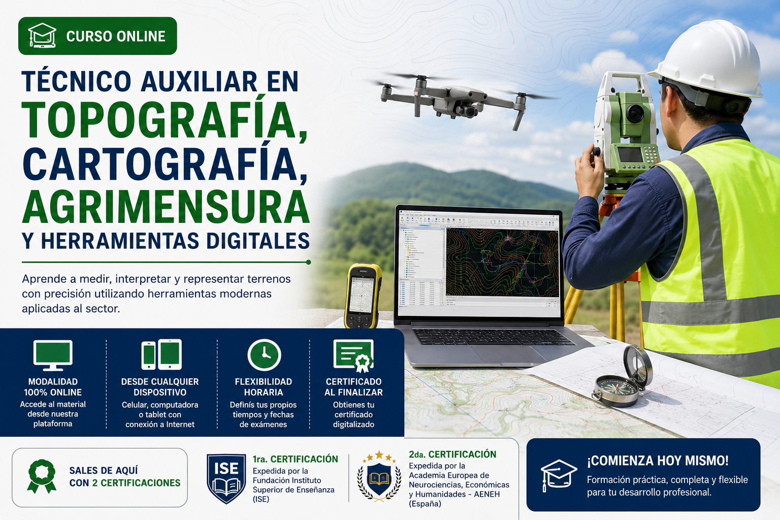 Curso de Topografía, Cartografía y Agrimensura Online