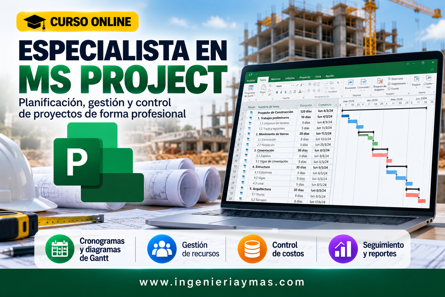 Curso Especialista en MS Project para planificación y control de proyectos